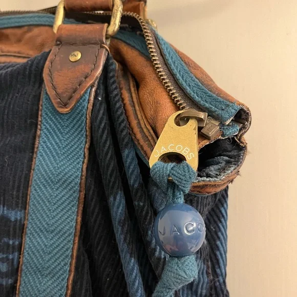 Marc by Marc Jacobs Blue and Brown Corduroy Tote Bag - Picture 2 of 7